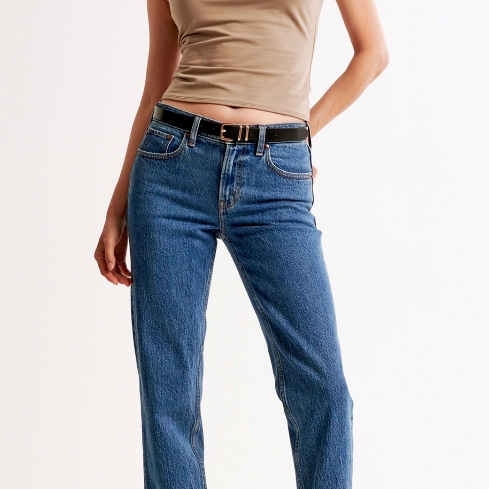 Abercrombie & Fitch Blue Straight Leg Jeans - Picture 3 of 6